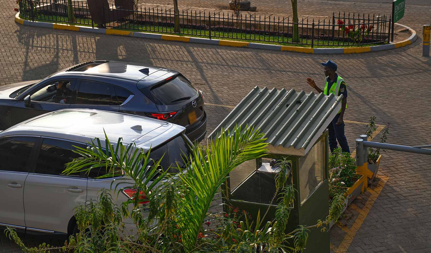 Nairobi shopping plaza with parking